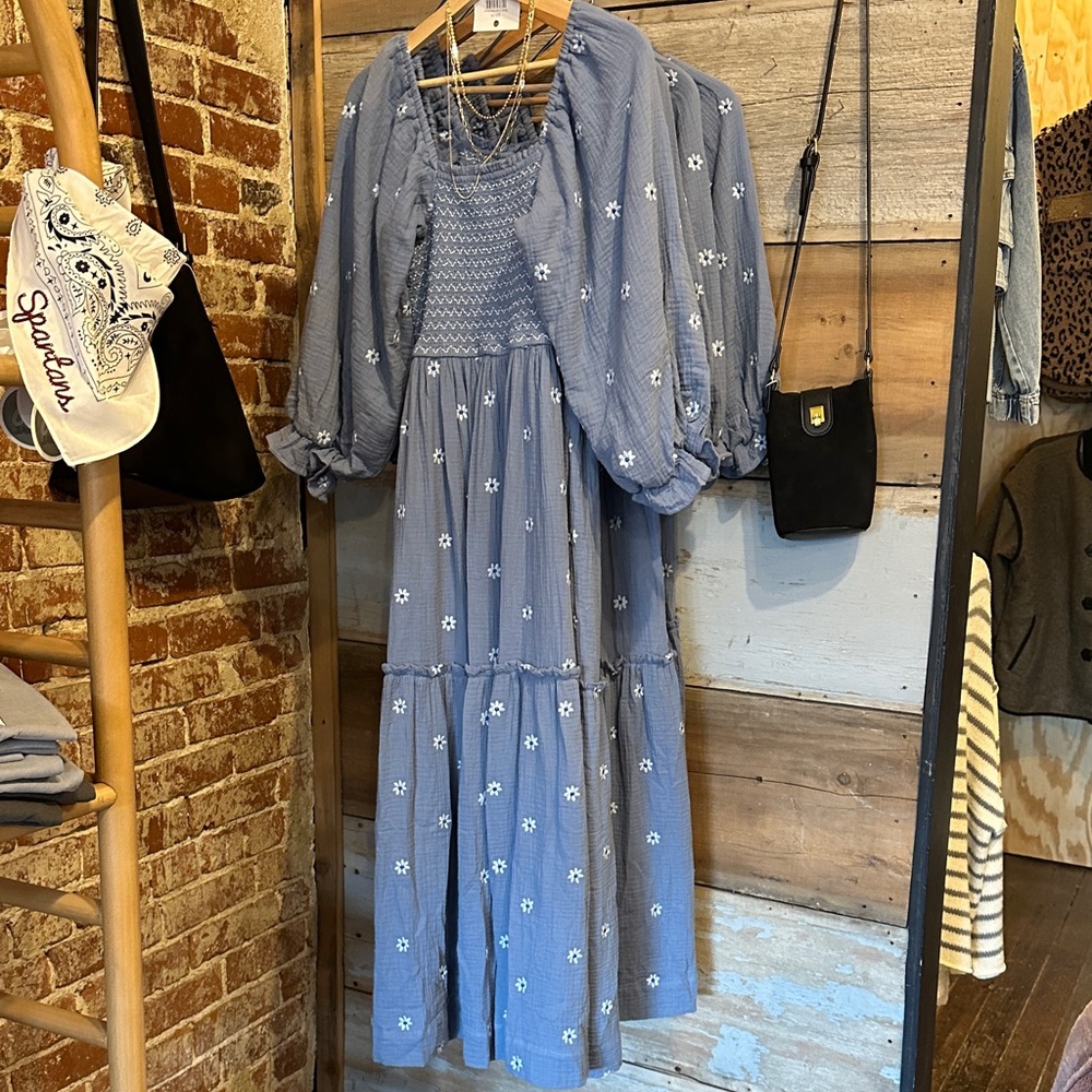 Blue Floral Maxi Dress